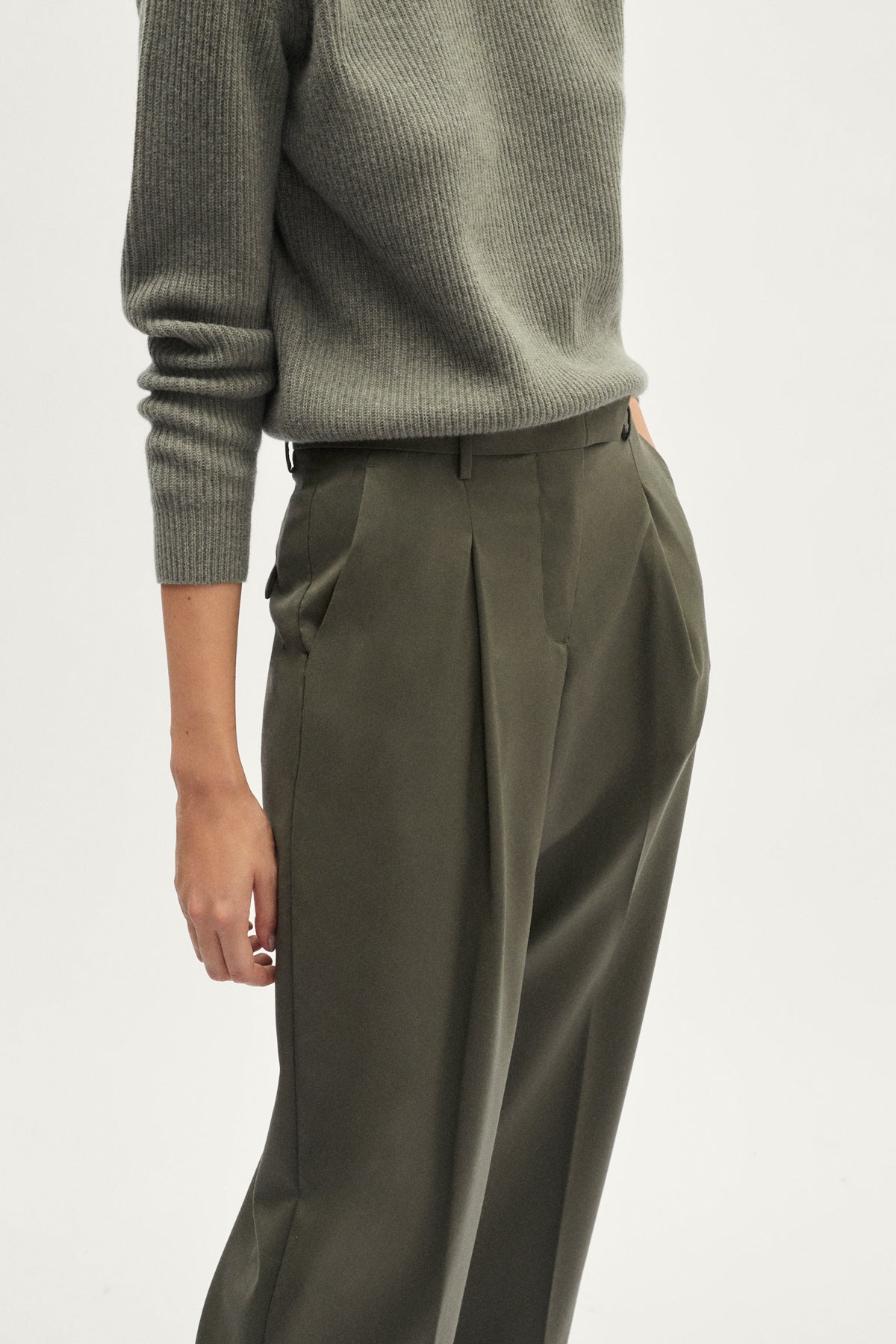 Angepasste Bundfaltenhose aus Wolle