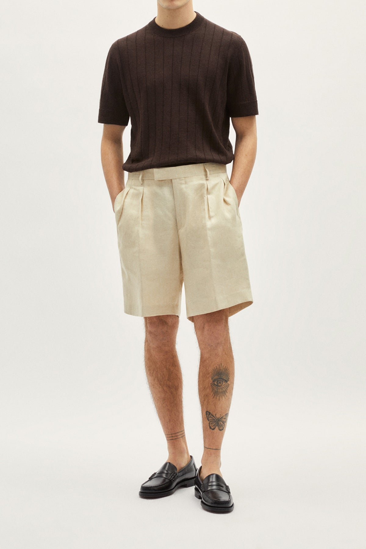 Bermuda-Shorts aus Leinentwill