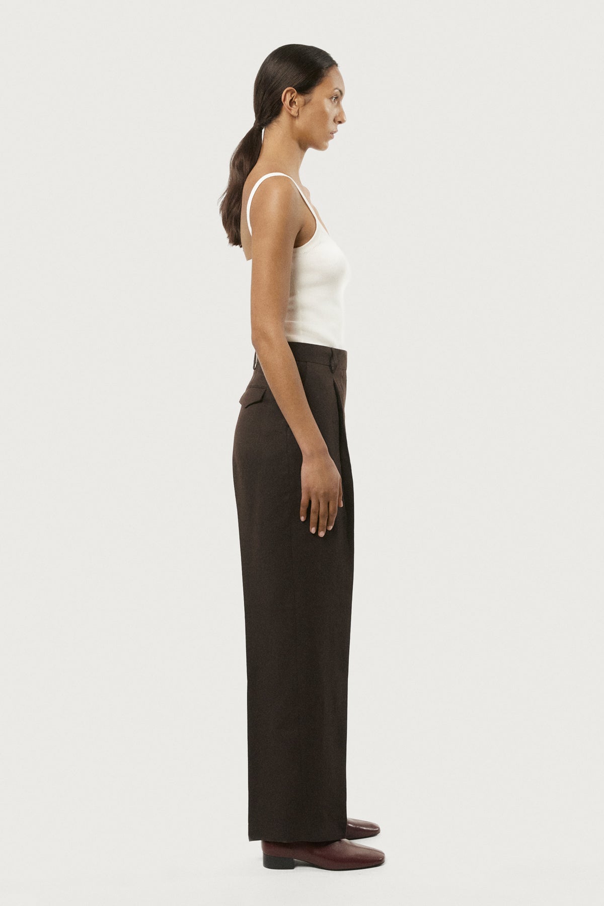 The Linen Twill Pants brown