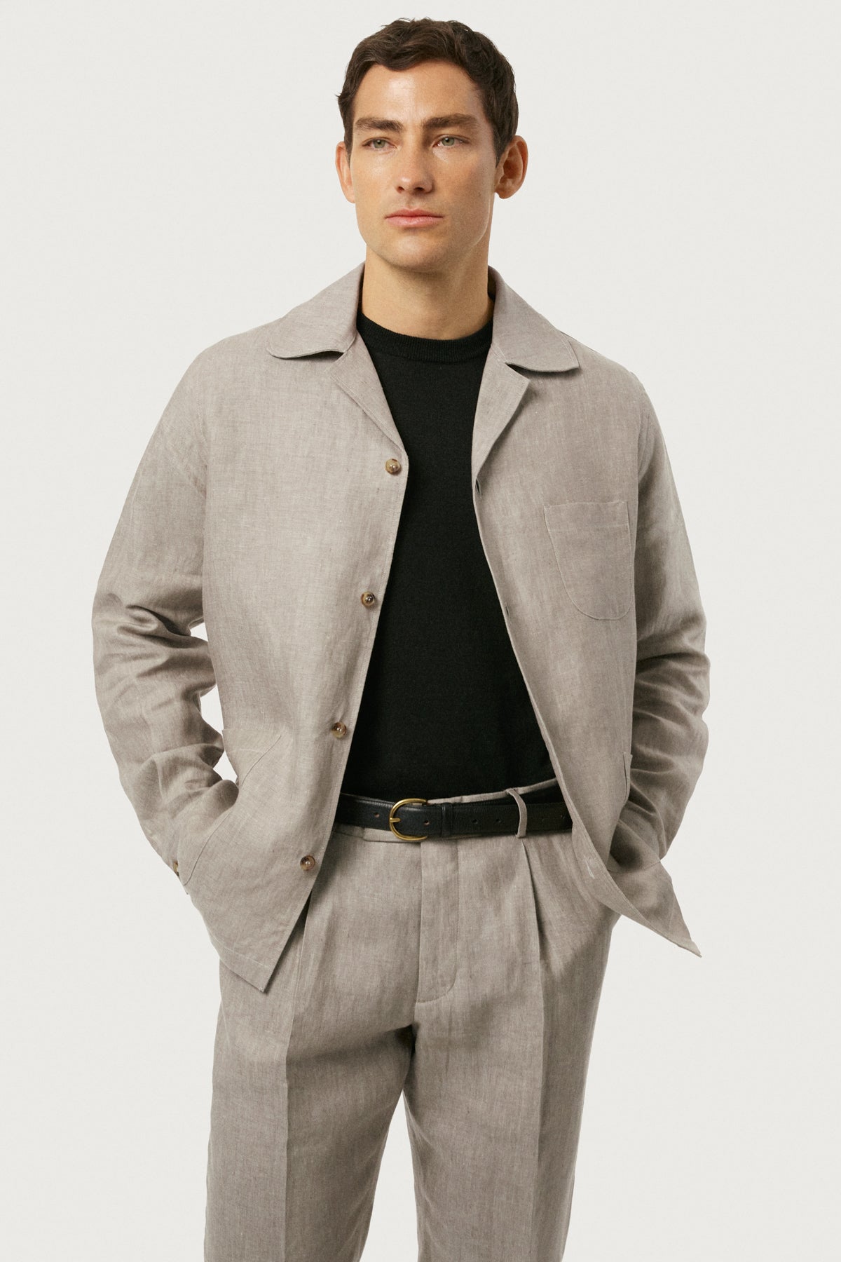 The Linen Twill Bowling Overshirt