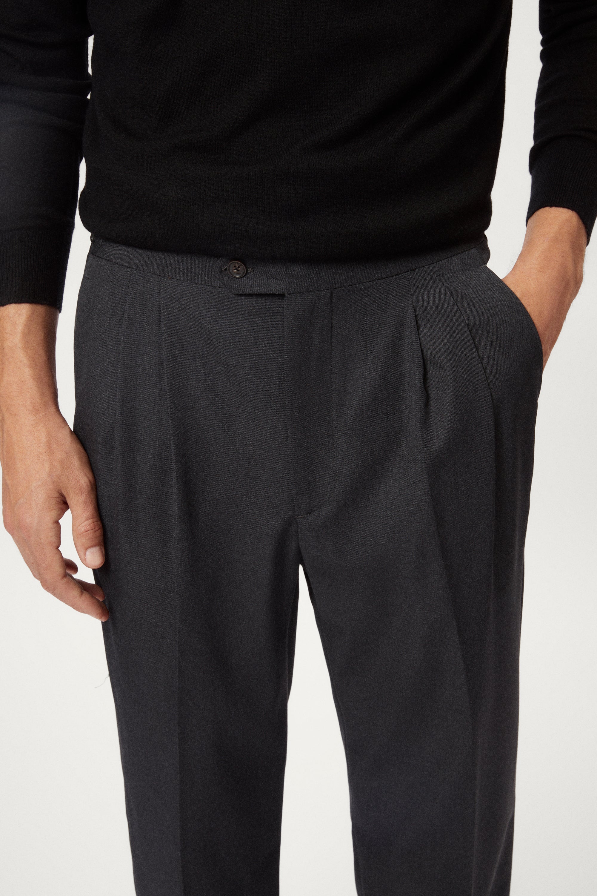 The Twill Wool Sartorial Trousers with Double Pleats