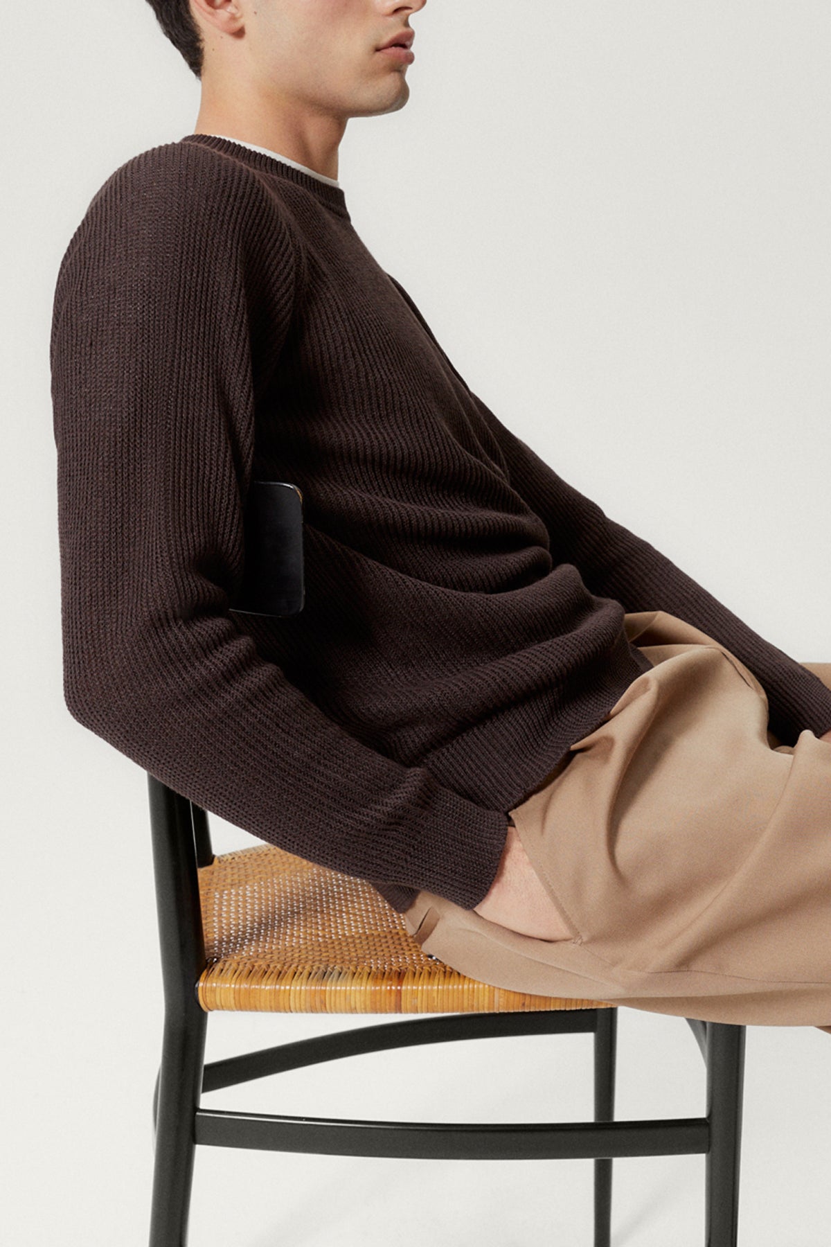 The Linen Cotton Ribbed Sweater