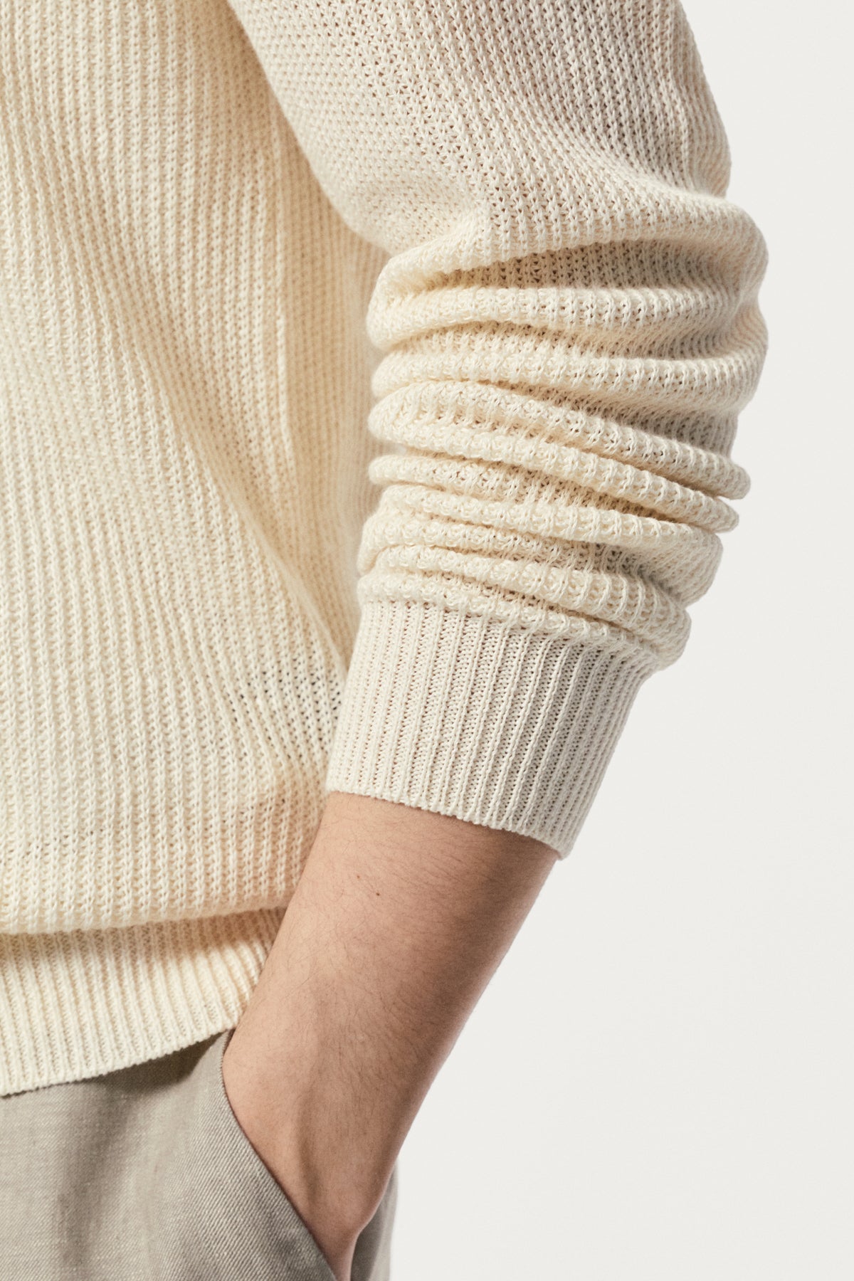 Gerippter Cardigan aus Leinen/Baumwolle