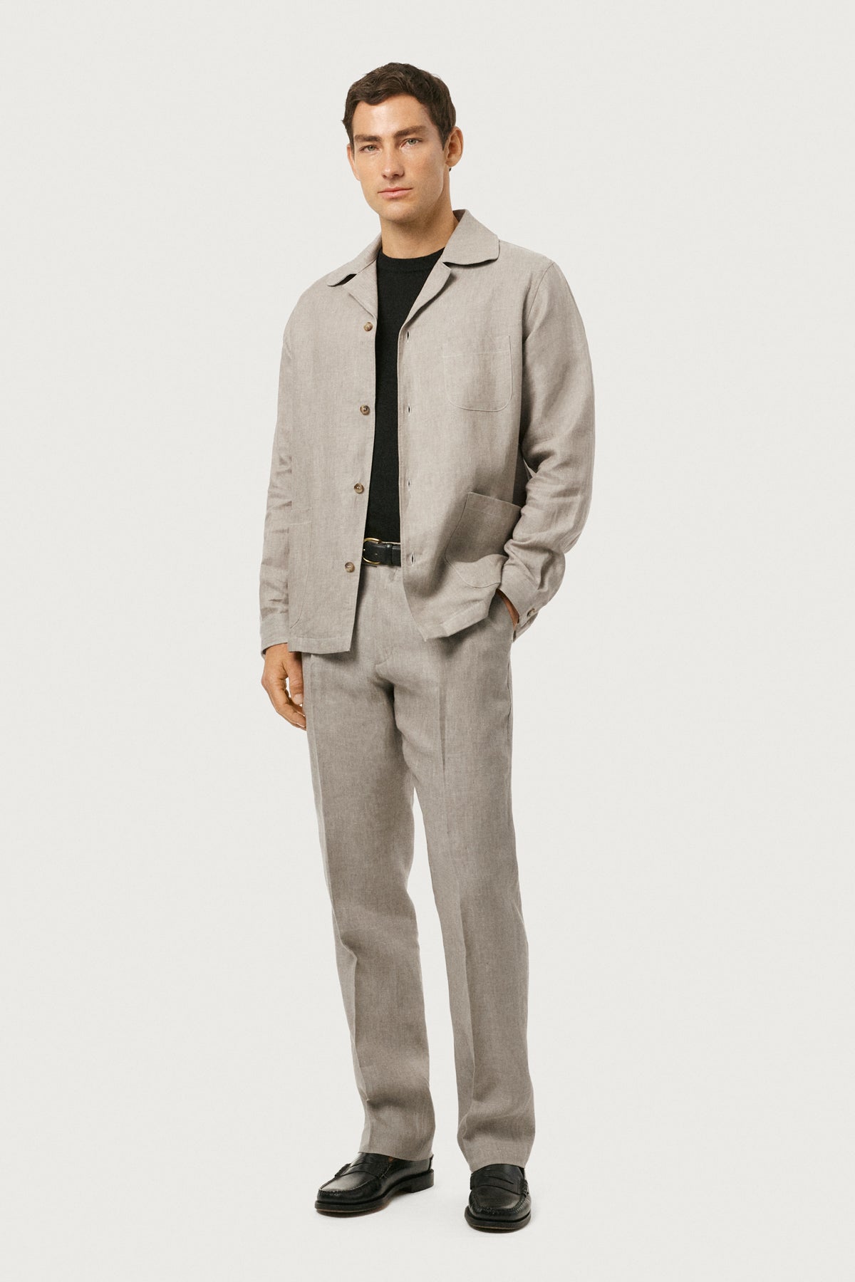 The Linen Twill Bowling Overshirt