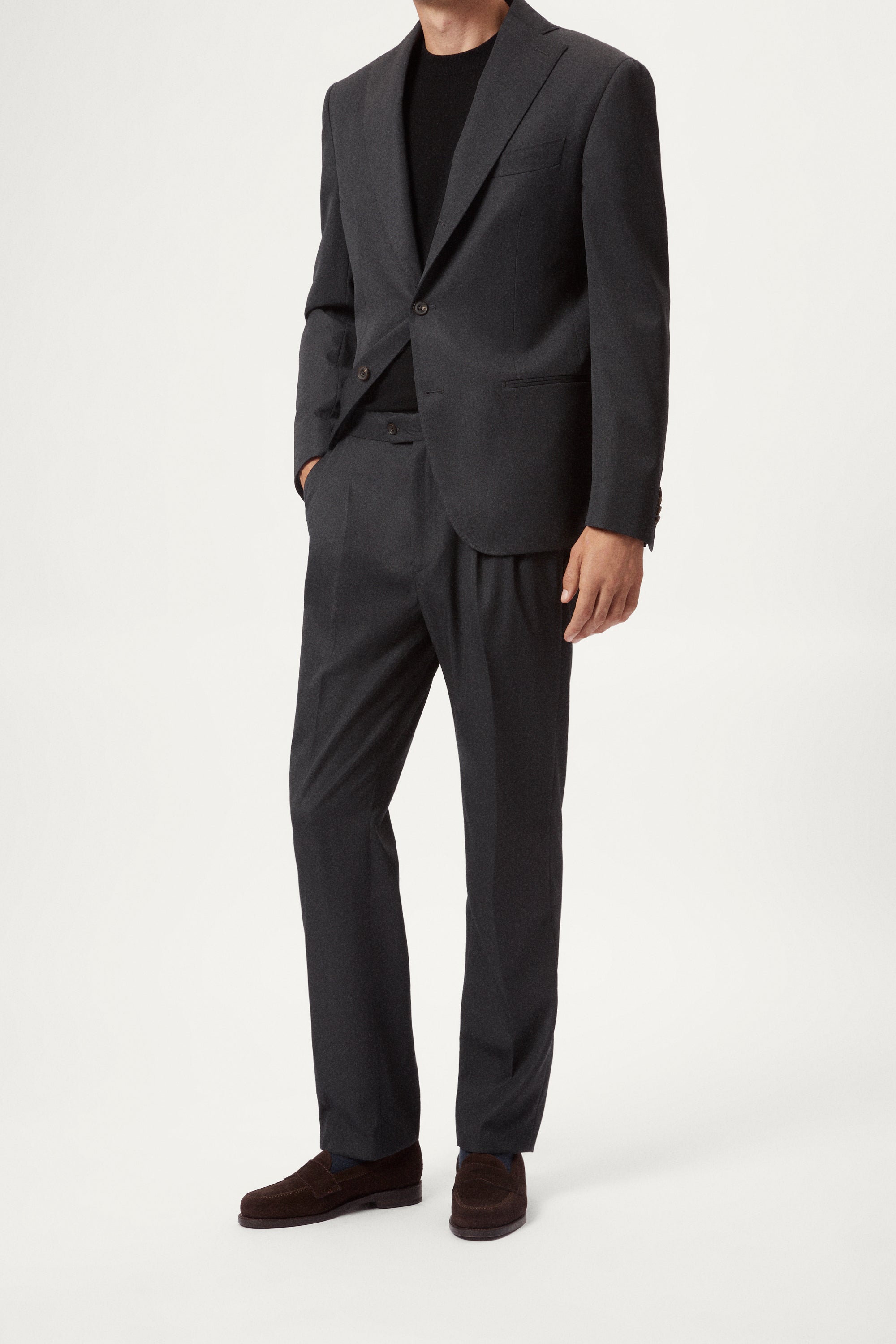 The Twill Wool Sartorial Trousers with Double Pleats