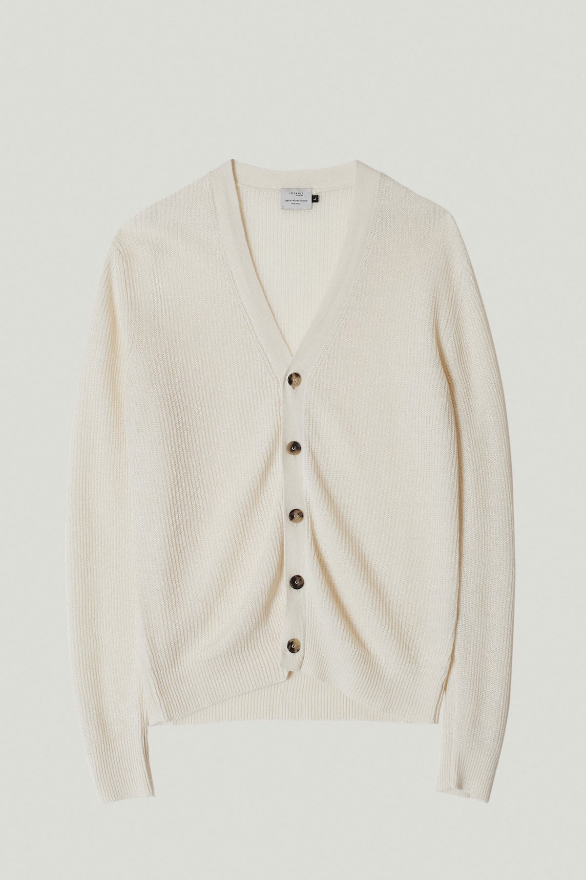 Gerippter Cardigan aus Leinen/Baumwolle